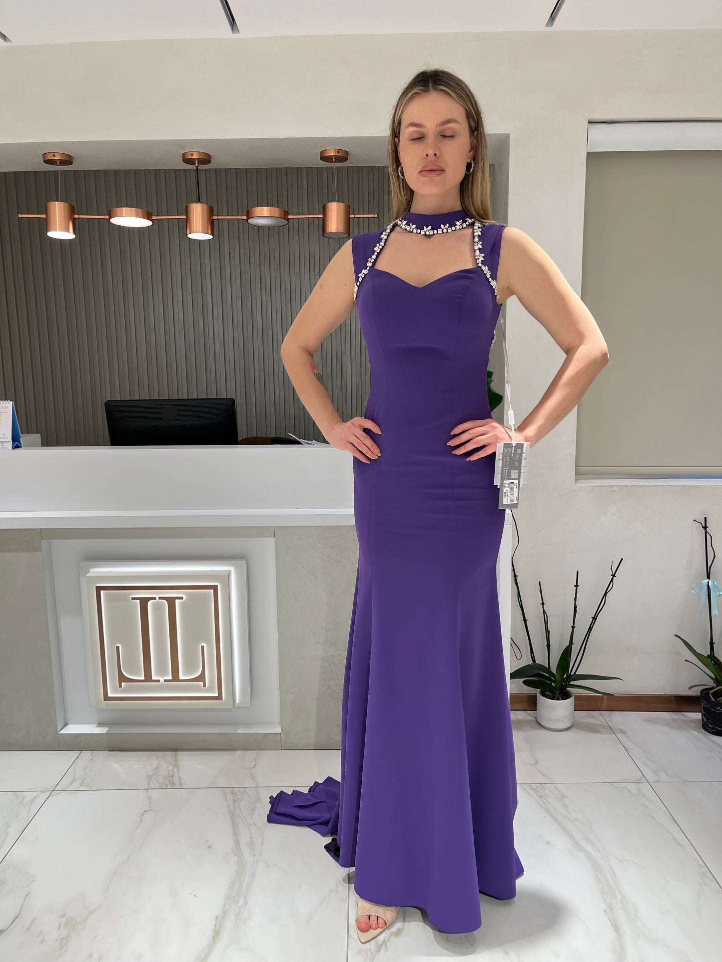 فستان كريب راقي 2692