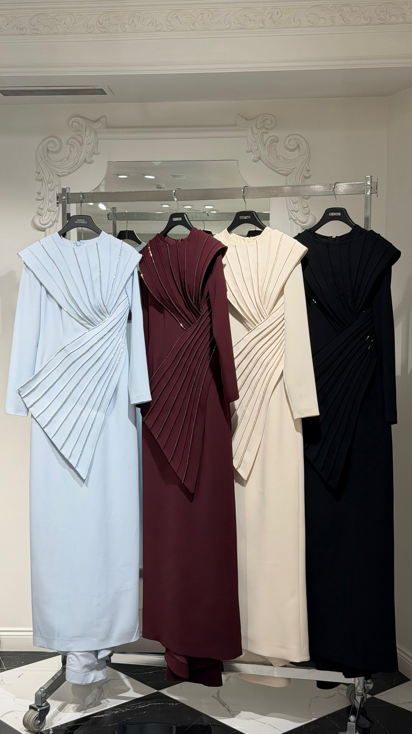 Draped Evening Dress – 9155