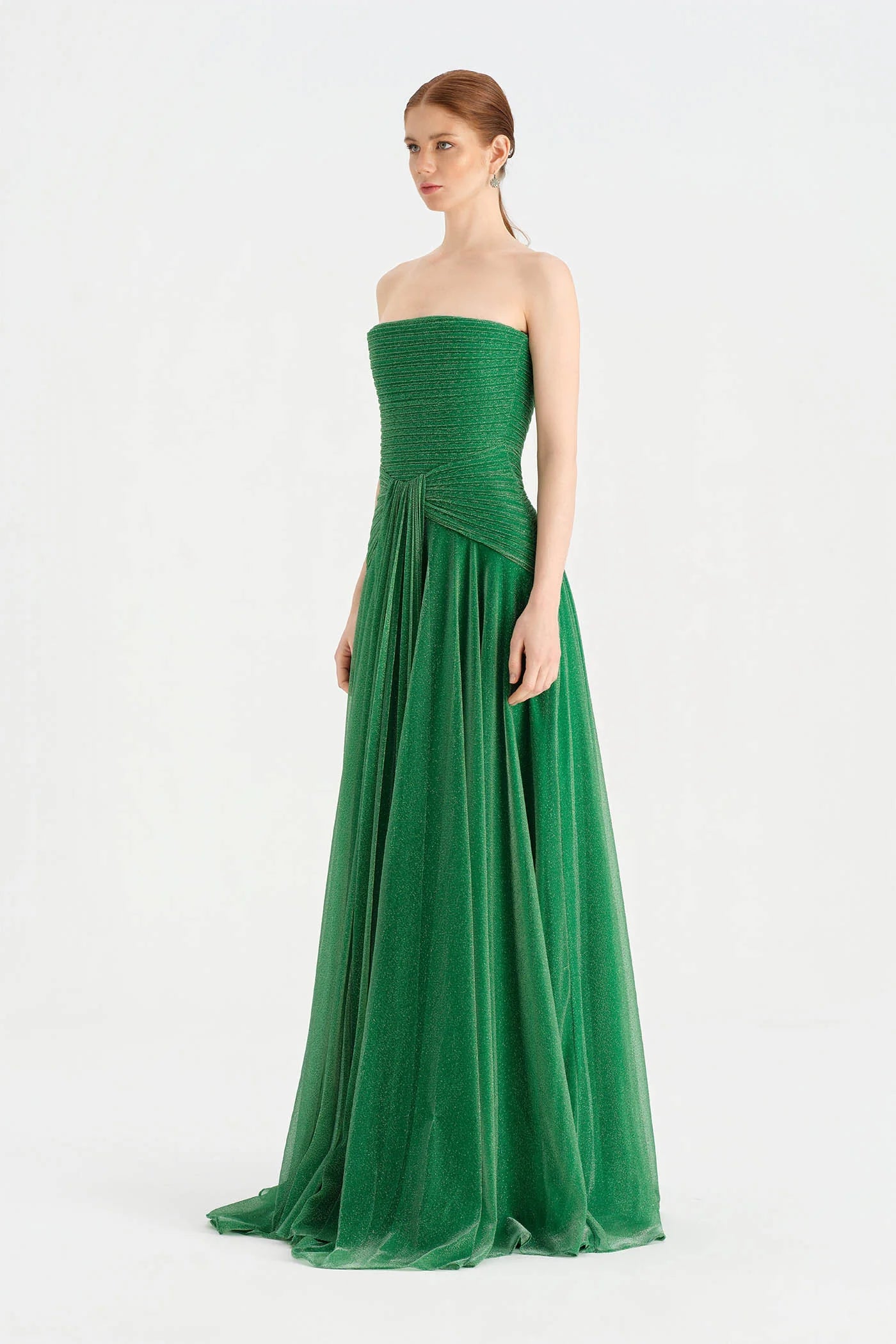 Glitter Strapless Long Evening Dress 9167C