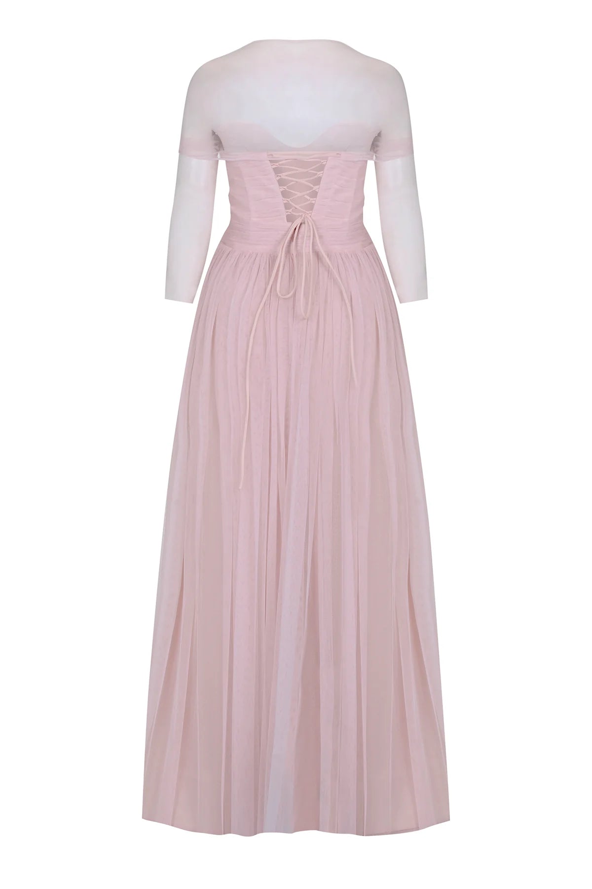 فستان تل وردي سايز 36