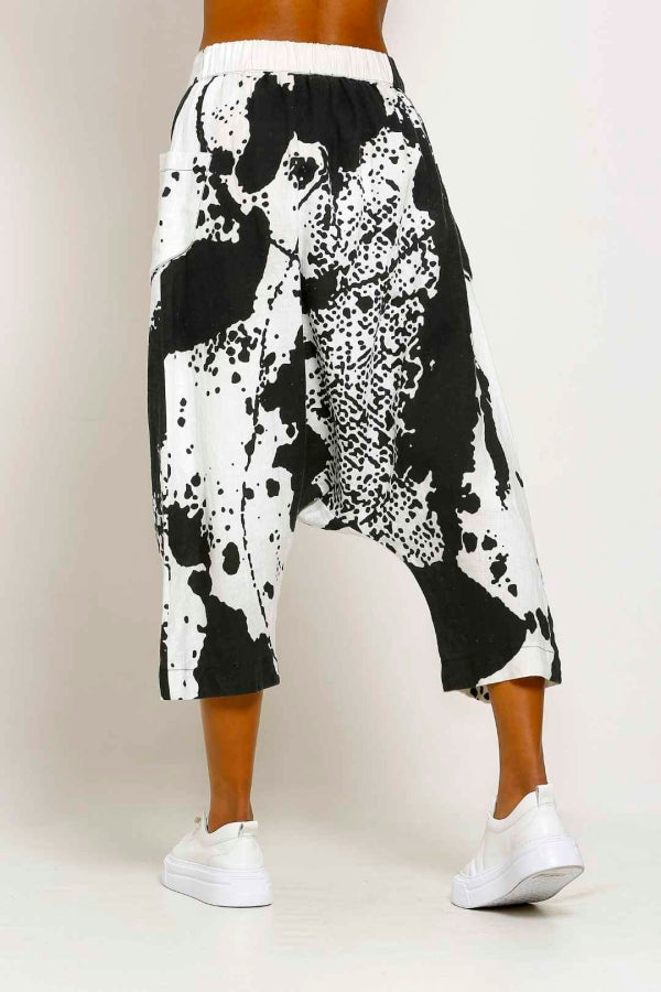 Desenli Keten Şalvar