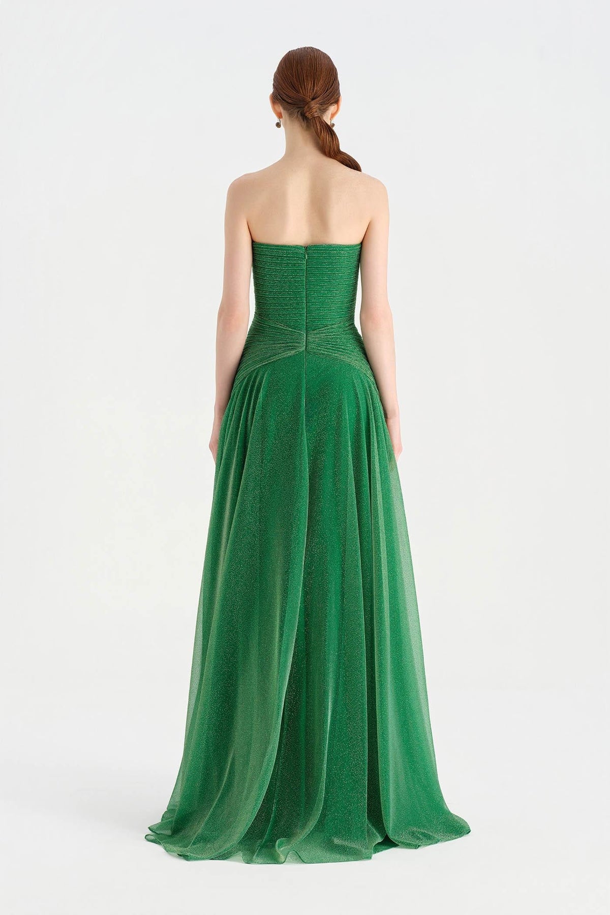 Glitter Strapless Long Evening Dress 9167C