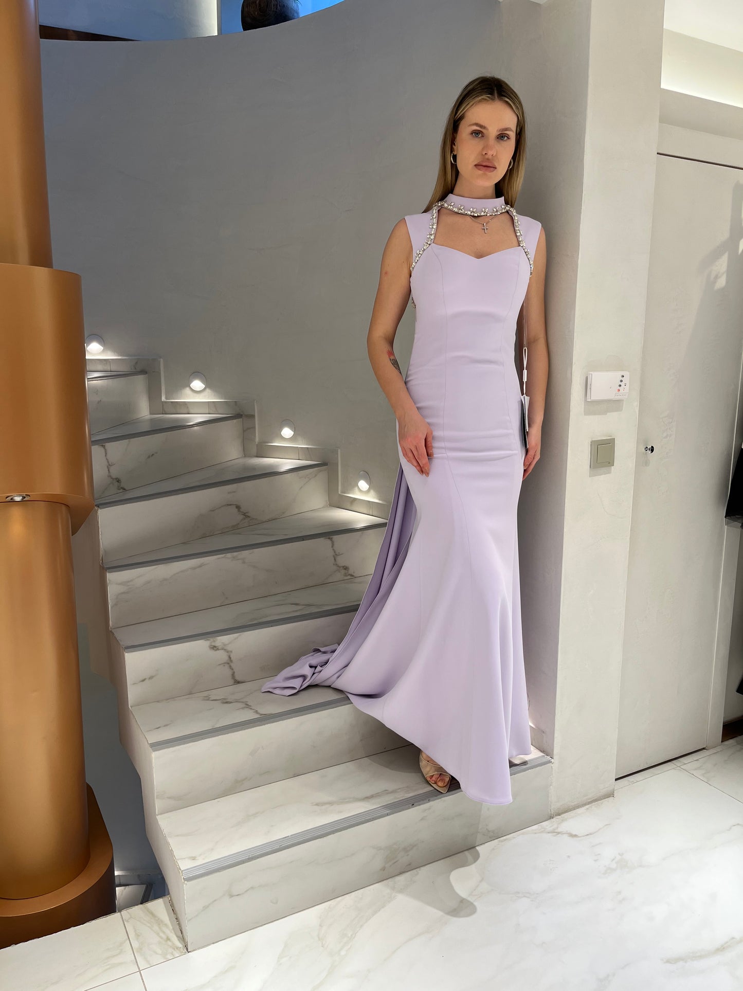 فستان كريب راقي 2692