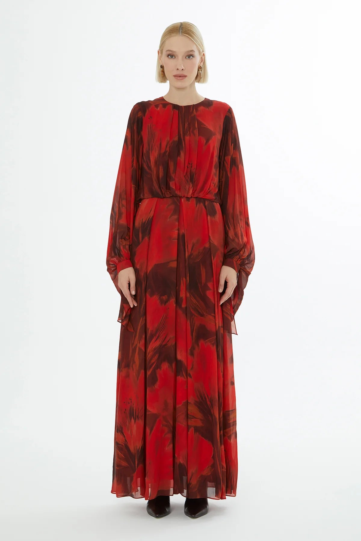 Yuvarlak Yaka Fermuar Kapamalı Uzun Kol Elise