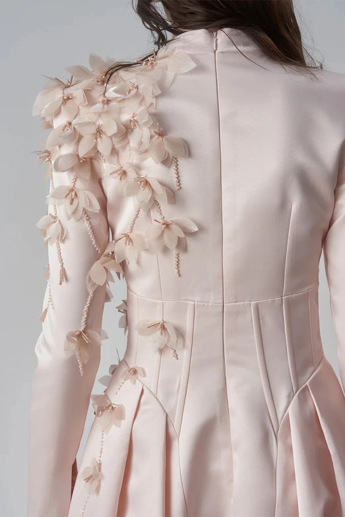 ÜÇ BOYUTLU ÇİÇEKLİ KORSAJLI UZUN ABİYE ELBİSE 2299