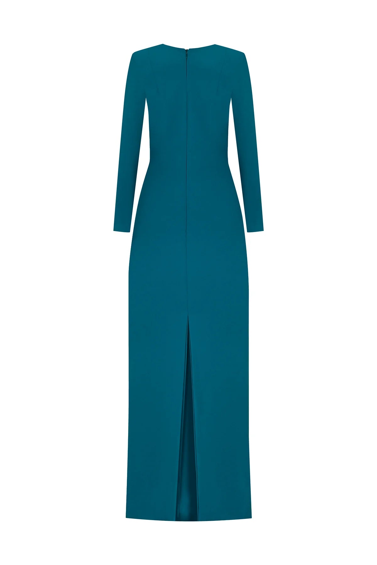 KEMER DETAYLI UZUN KOLLU ABİYE ELBİSE