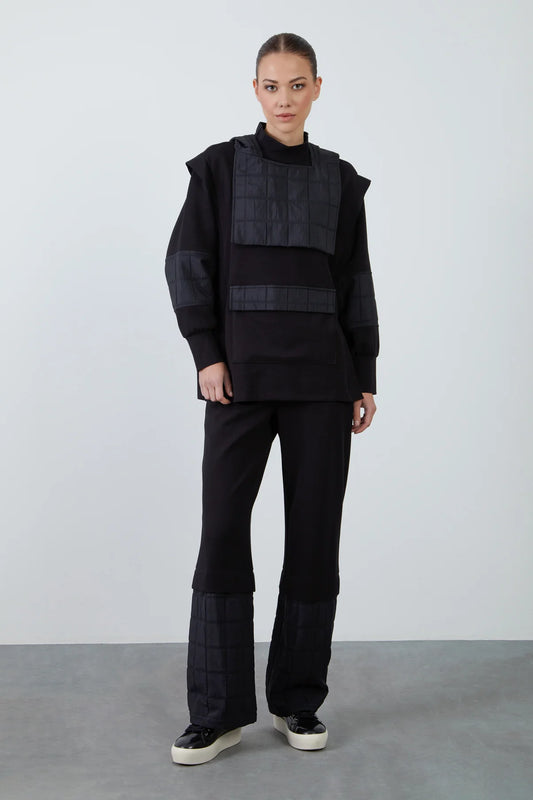 Beli Lastikli Pantolonlu Rahat Kesim Örme Haki Eşofman Takımı