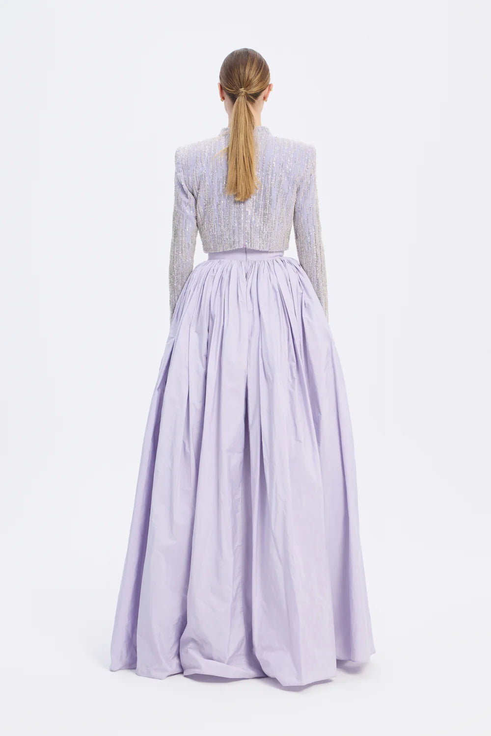 UZUN KOLLU TAŞLI ÇEKET &amp; TAFTA ETEK TAKIM - 9064C