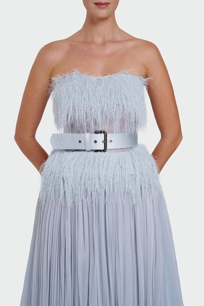 Feather Strapless Evening Dress 1342