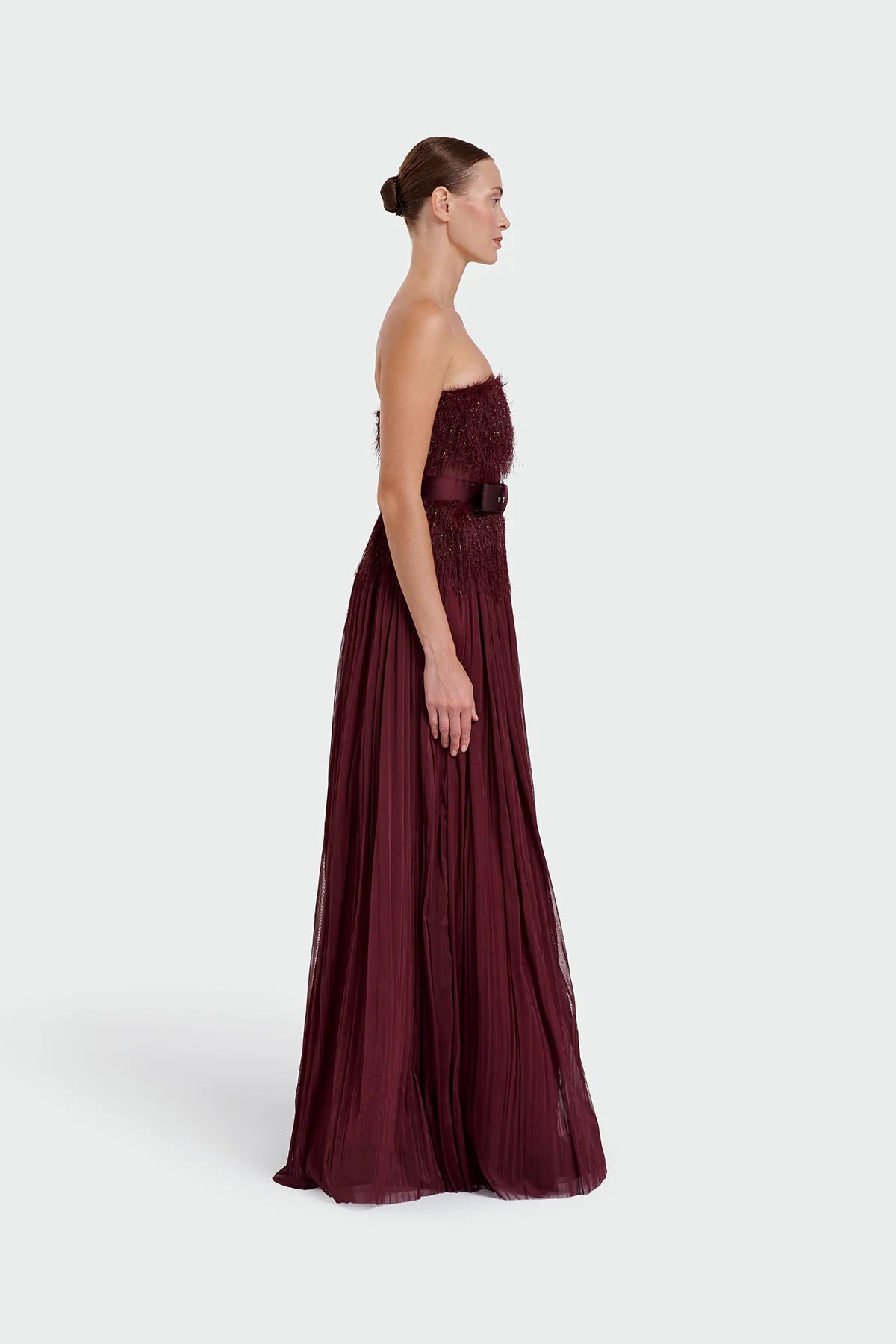 Feather Strapless Evening Dress 1342