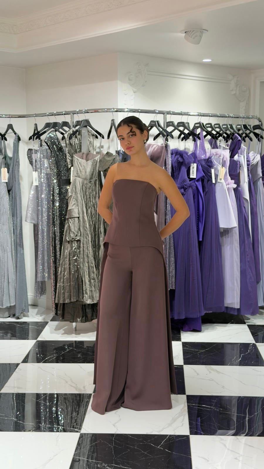 STRAPLEZ KUYRUK DETAYLI ABİYE TAKIM 21033