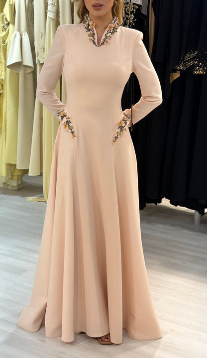 Elegant Crepe Satin Dress 2277