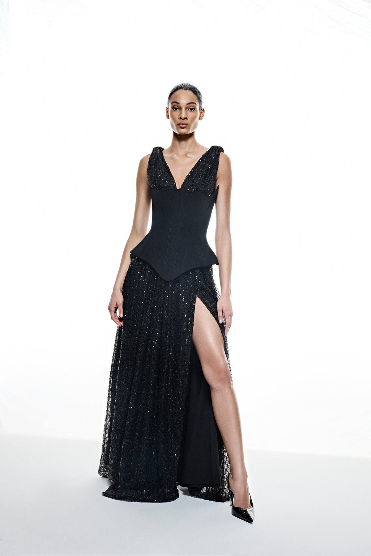 Elegant Corset Dress with Sparkle 1367