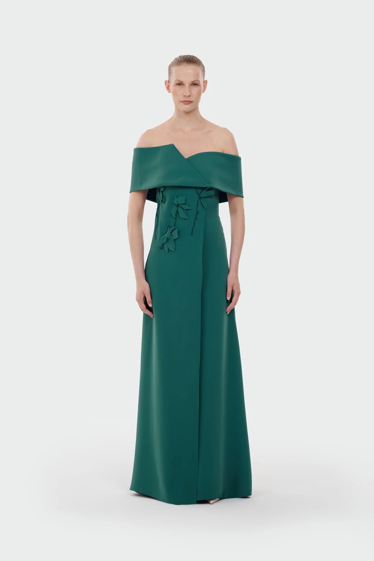 Elegant Off-Shoulder Floral Evening Jumpsuit 5300