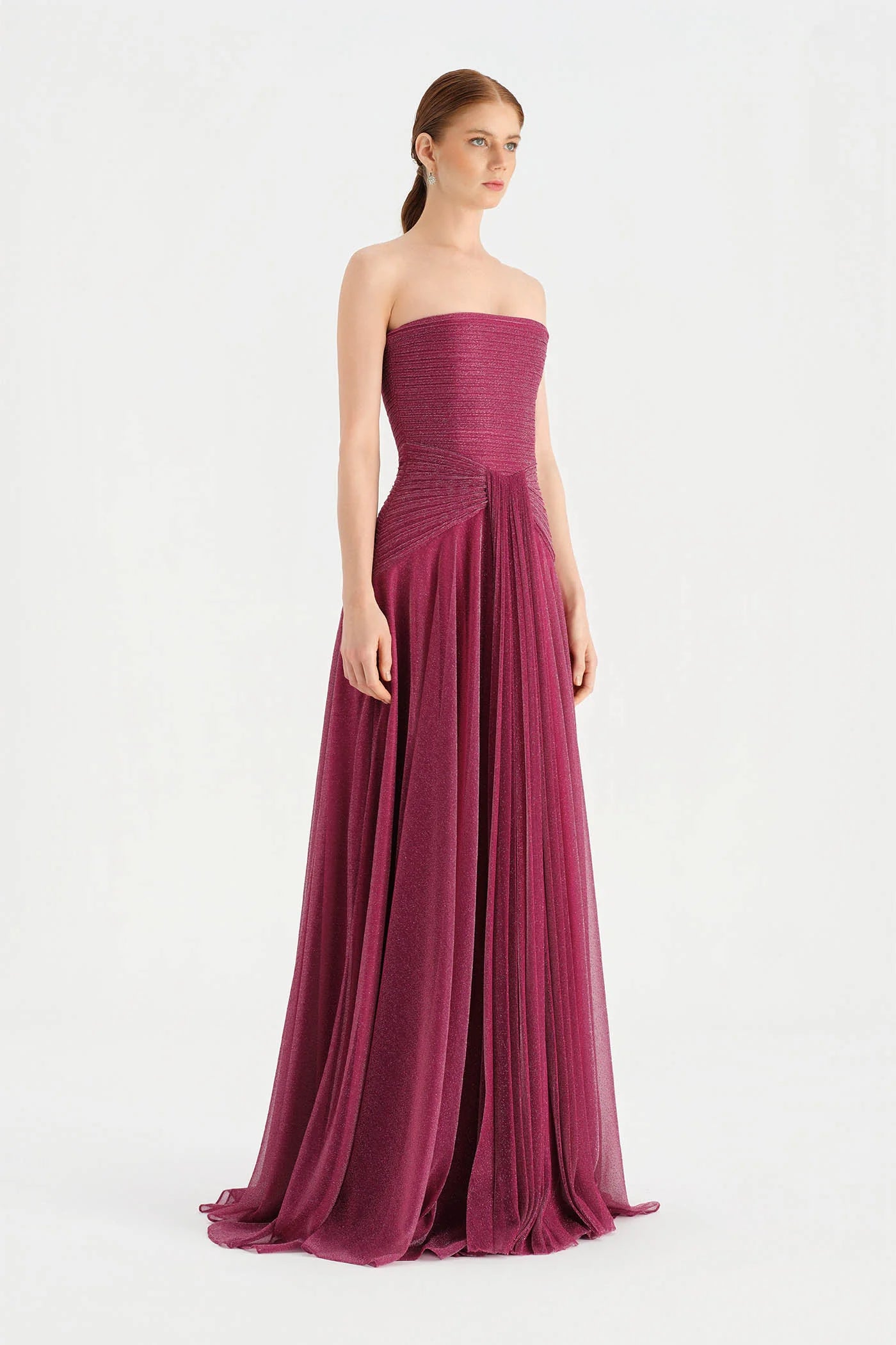 Glitter Strapless Long Evening Dress 9167C