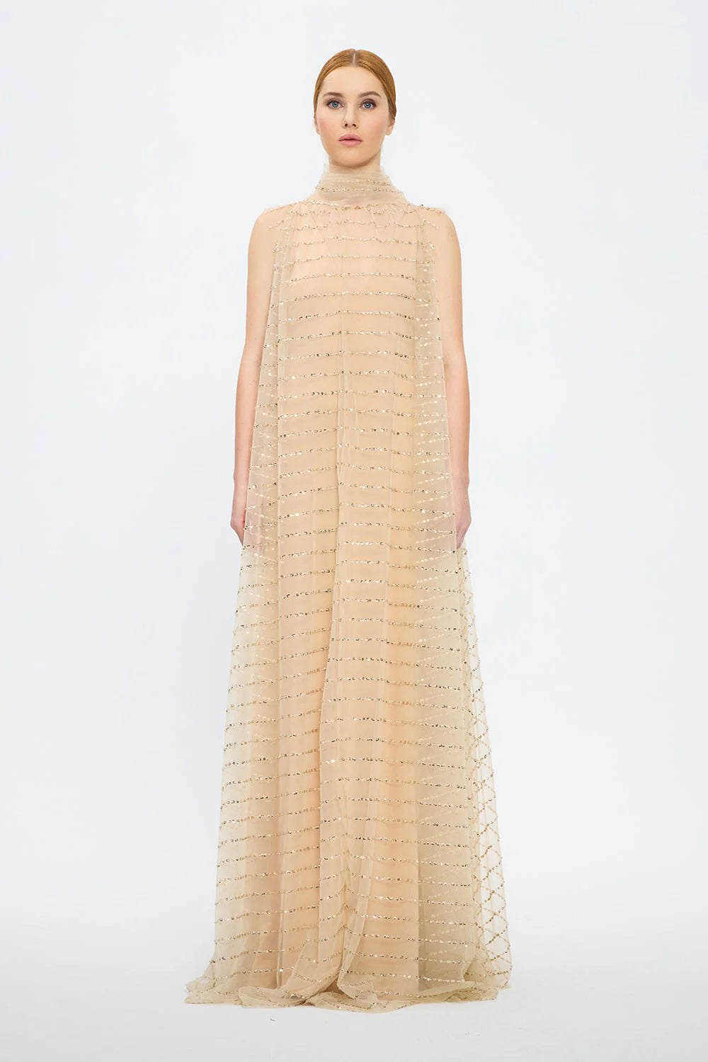 İKİ PARÇA KOLSUZ V YAKA ABİYE ELBİSE - 2004CN