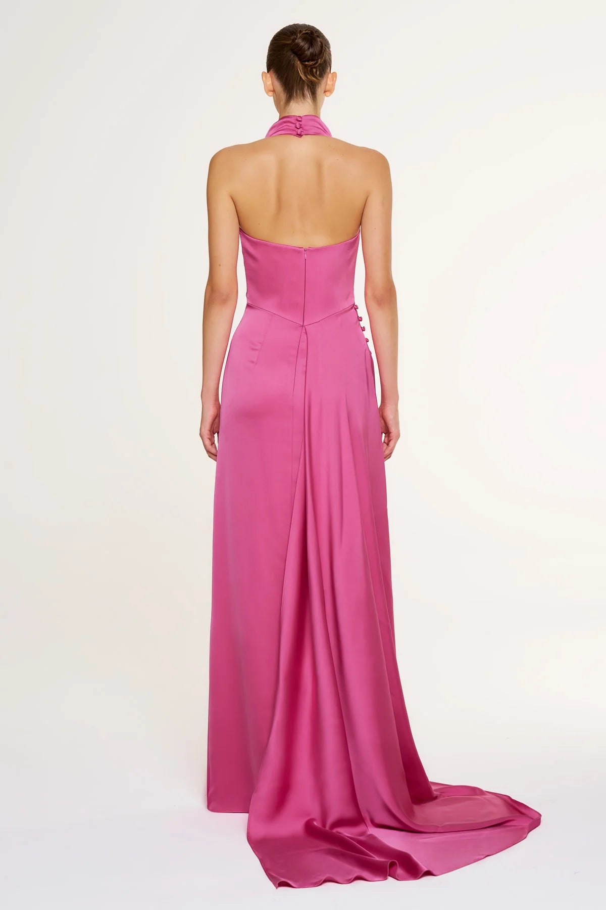 HALTER YAKA DEGAJE DETAYLI ABİYE ELBİSE 1364
