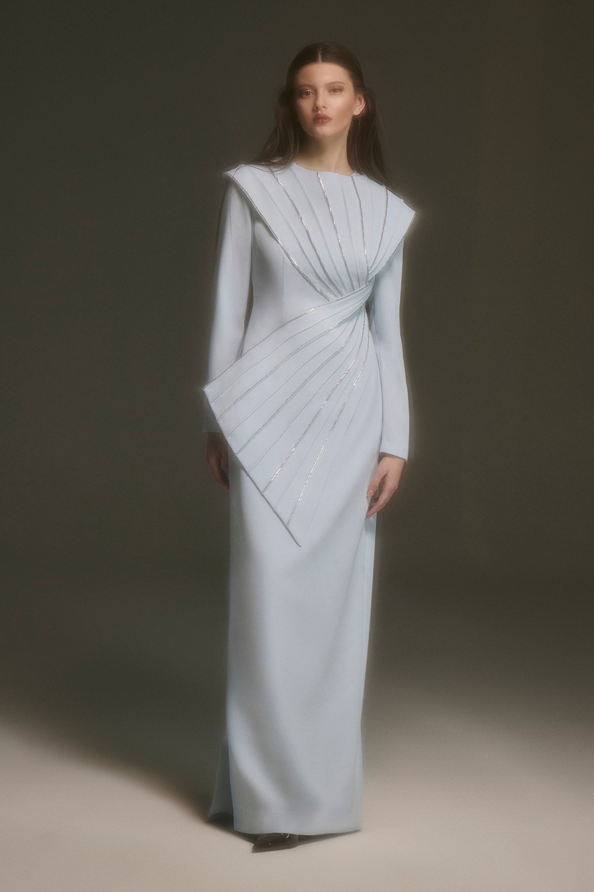 Draped Evening Dress – 9155