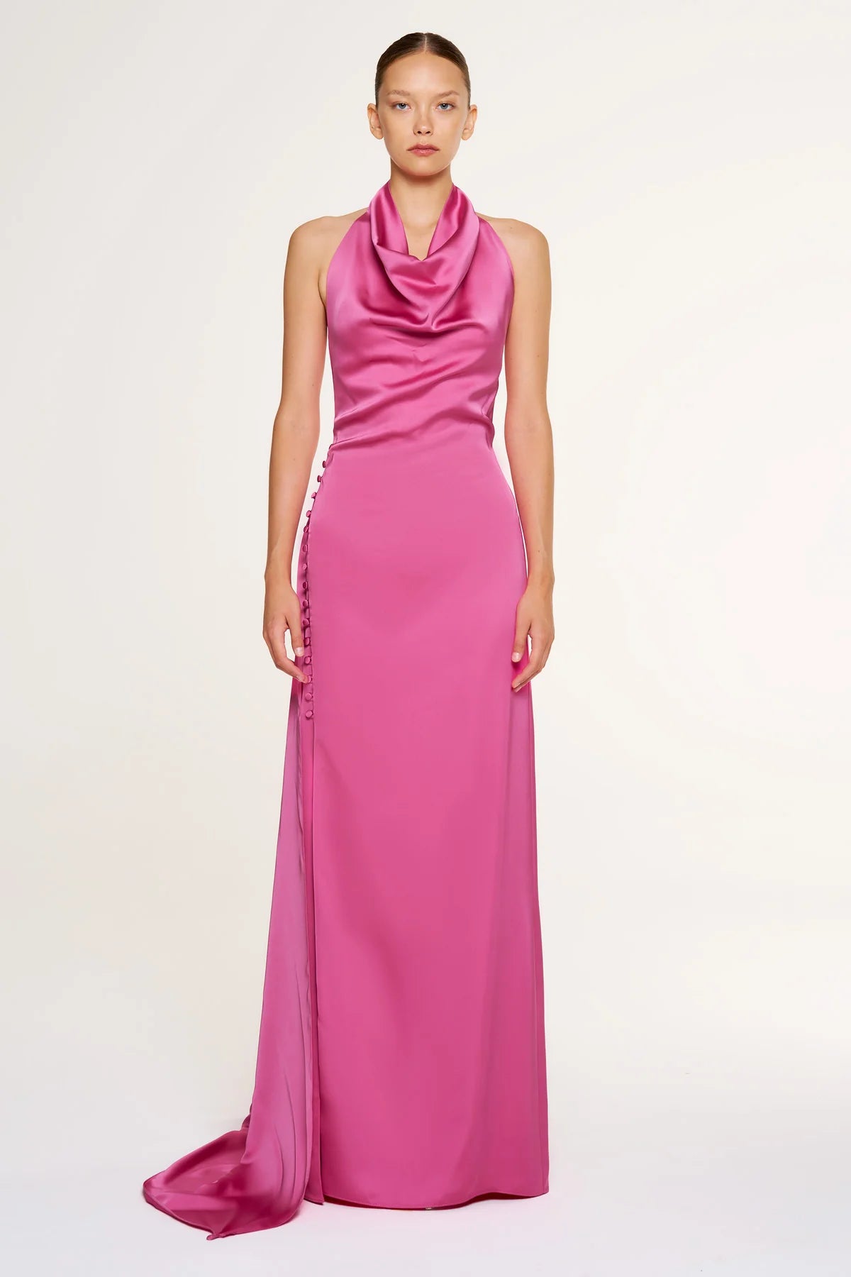 HALTER YAKA DEGAJE DETAYLI ABİYE ELBİSE 1364
