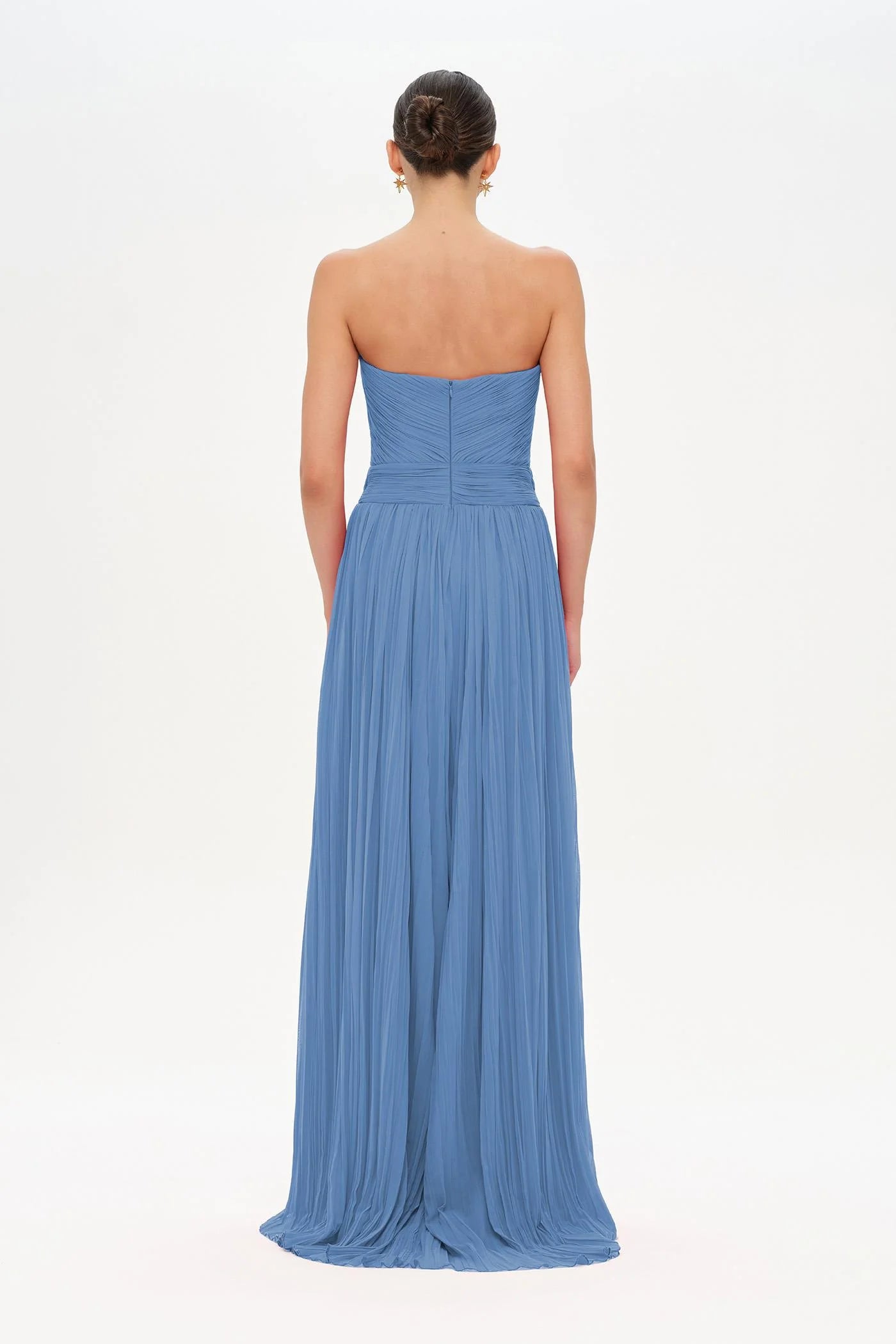 STRAPLEZ DRAPE DETAYLI ŞIK ABİYE ELBİSE - 26058C