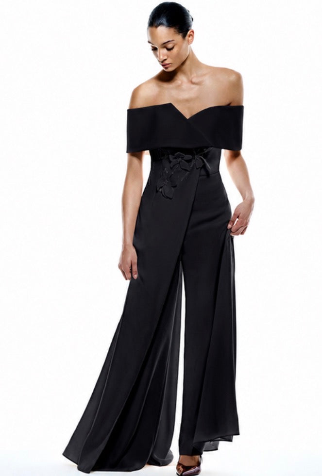 Elegant Off-Shoulder Floral Evening Jumpsuit 5300