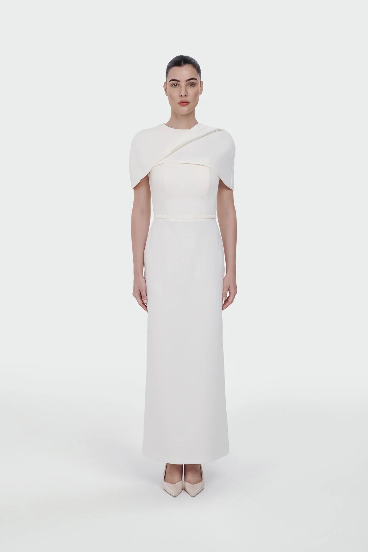 Elegant Evening Dress with Cape – Luxury Formal Dress 1390