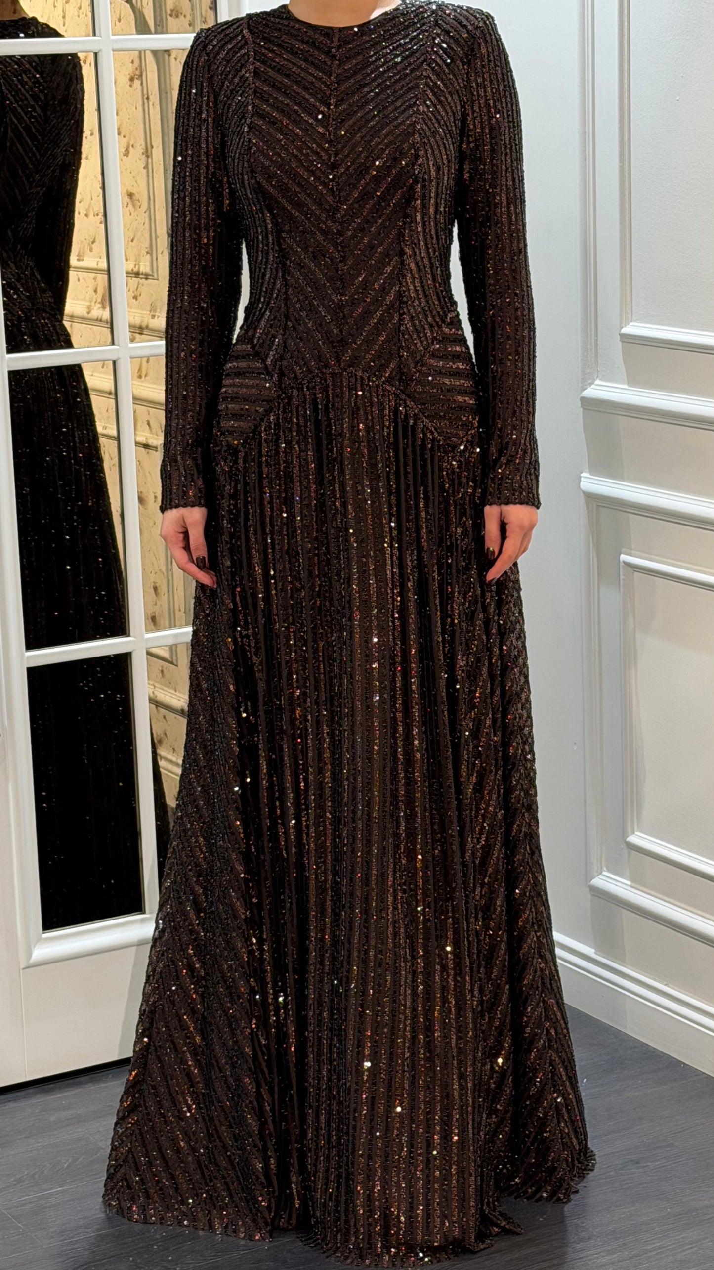 (Kopya) فستان  ترتر و شك فخم 9202