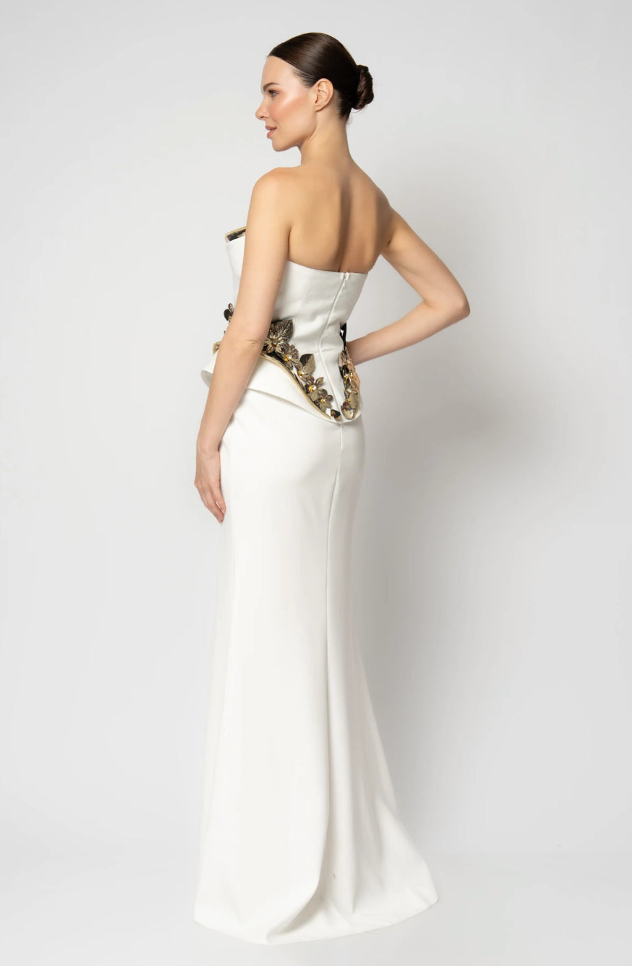 فستان ابيض كريب 2208