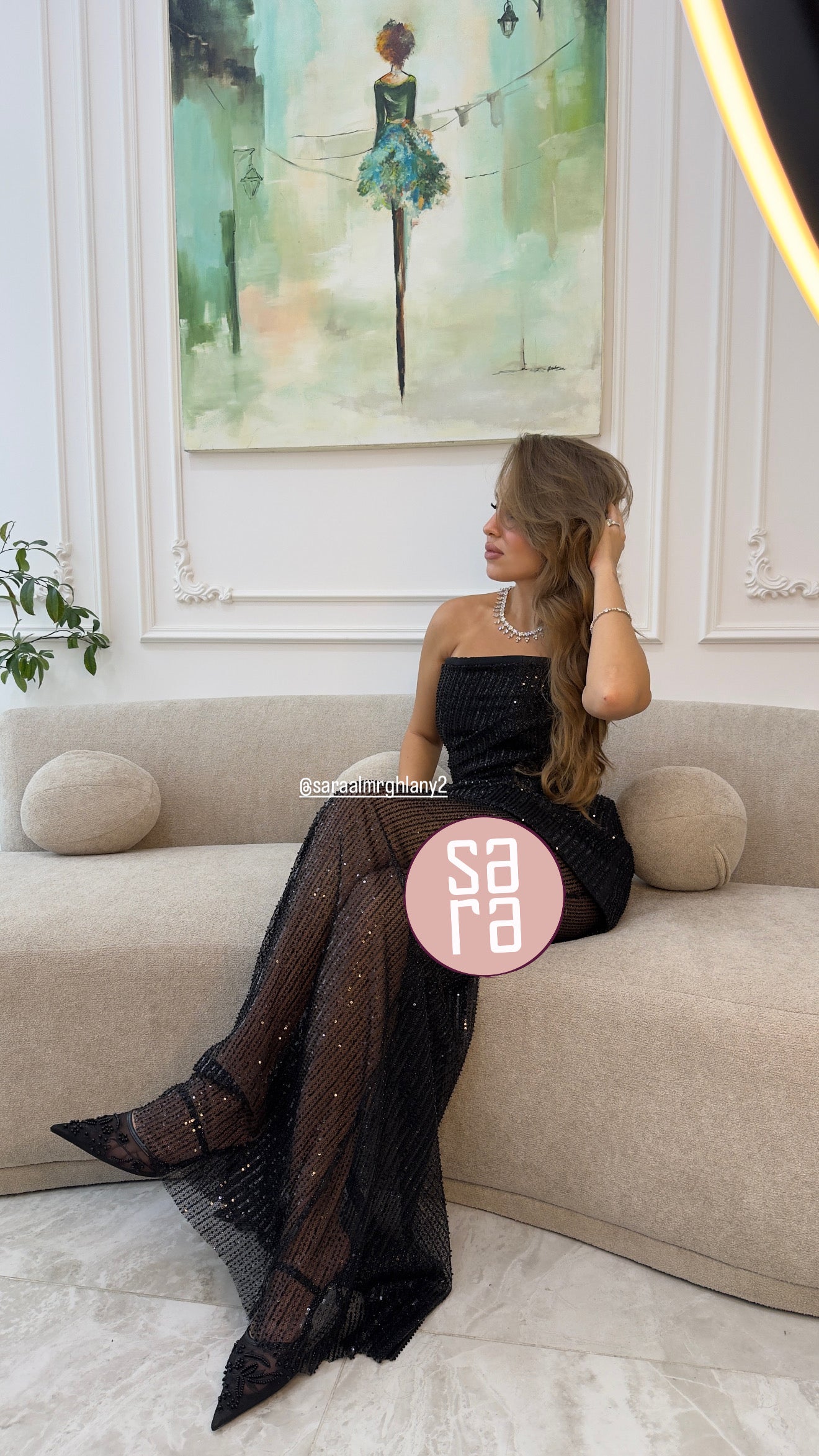 2211S Sequin and Stone Embroidered Evening Dress Set