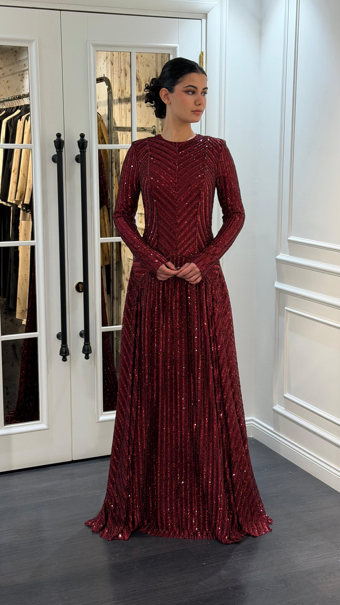 (Kopya) فستان  ترتر و شك فخم 9202