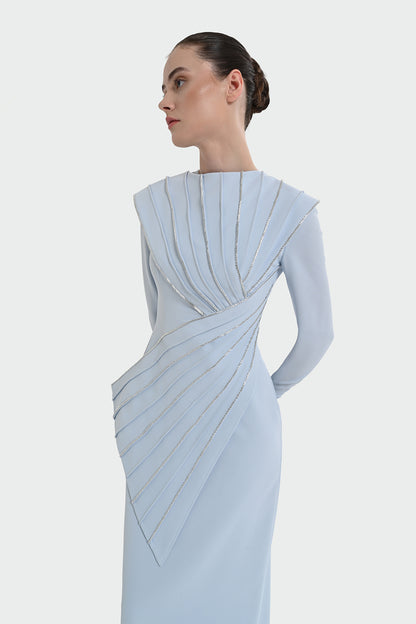 Draped Evening Dress – 9155