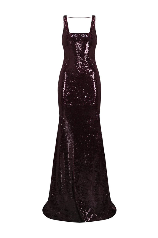 Pul Payet İşlemeli Askılı Abiye Elbise 2282