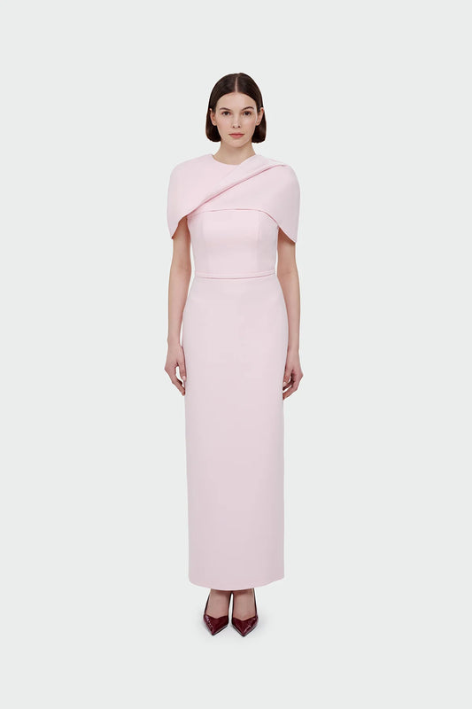 Elegant Evening Dress with Cape – Luxury Formal Dress 1390