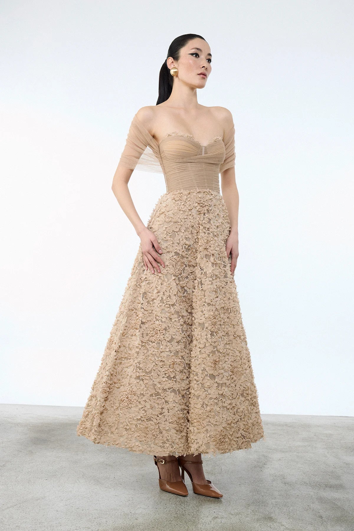 فستان بني سايز 38