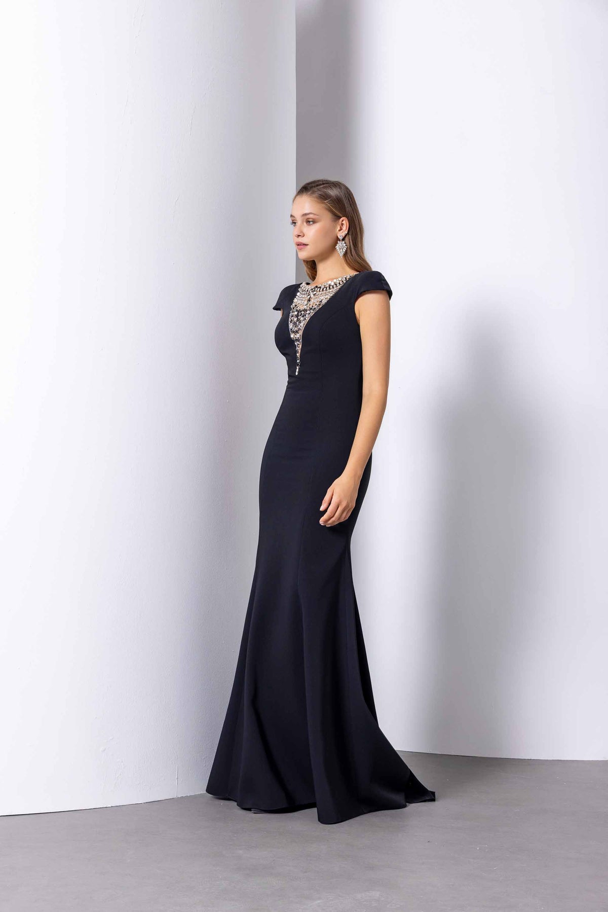 Black Crystal Evening Dress – Elegant Luxury Formal Dress 2276