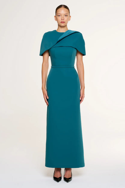 Elegant Evening Dress with Cape – Luxury Formal Dress 1390
