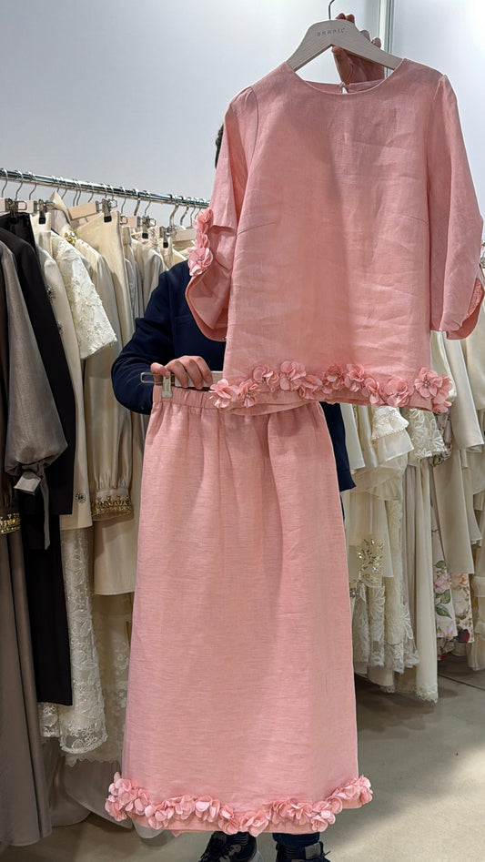 طقم قطعتين كتان