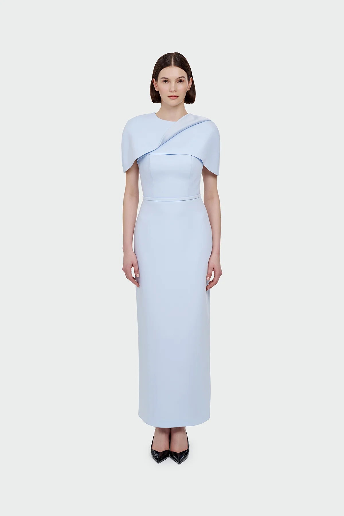 Elegant Evening Dress with Cape – Luxury Formal Dress 1390