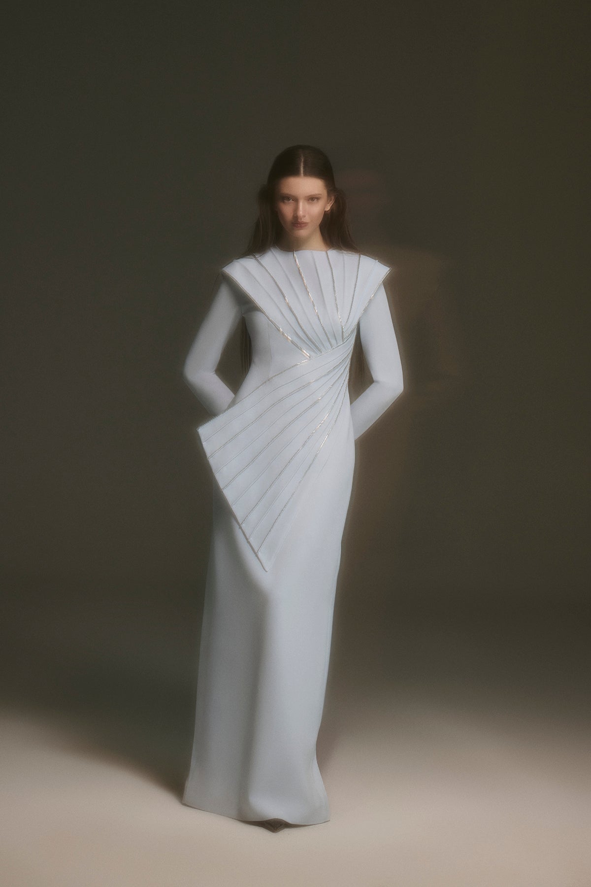 Draped Evening Dress – 9155 – saraalmrghlany2 Draped Evening Dress – 9155 – saraalmrghlany2