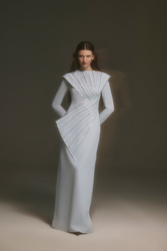 Draped Evening Dress – 9155