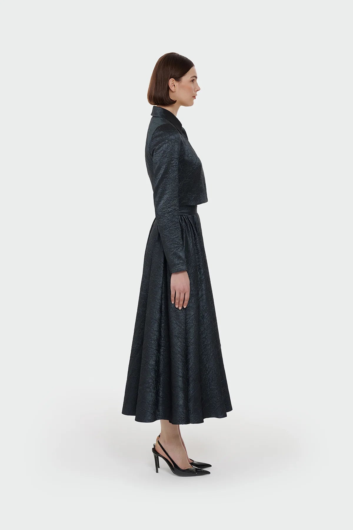 Shirt Collar Skirt Set 9175