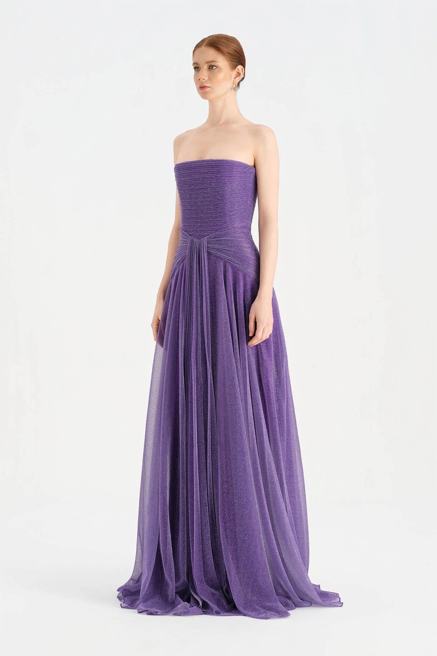 Glitter Strapless Long Evening Dress 9167C