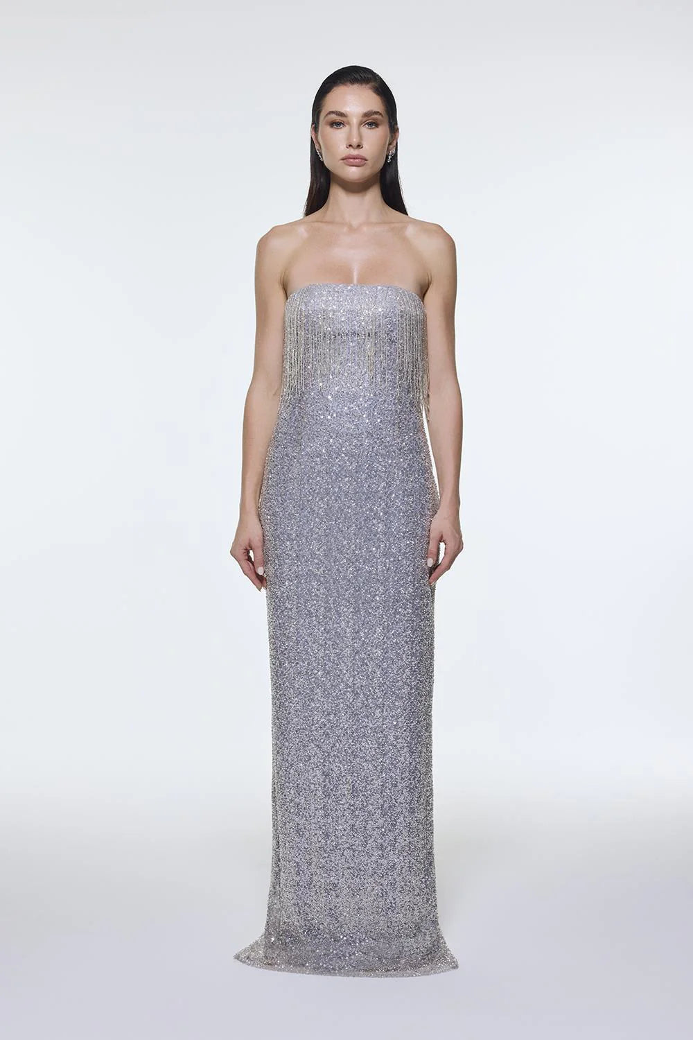 TAŞ İŞLEMELİ STRAPLEZ UZUN ABİYE ELBİSE - 9202C