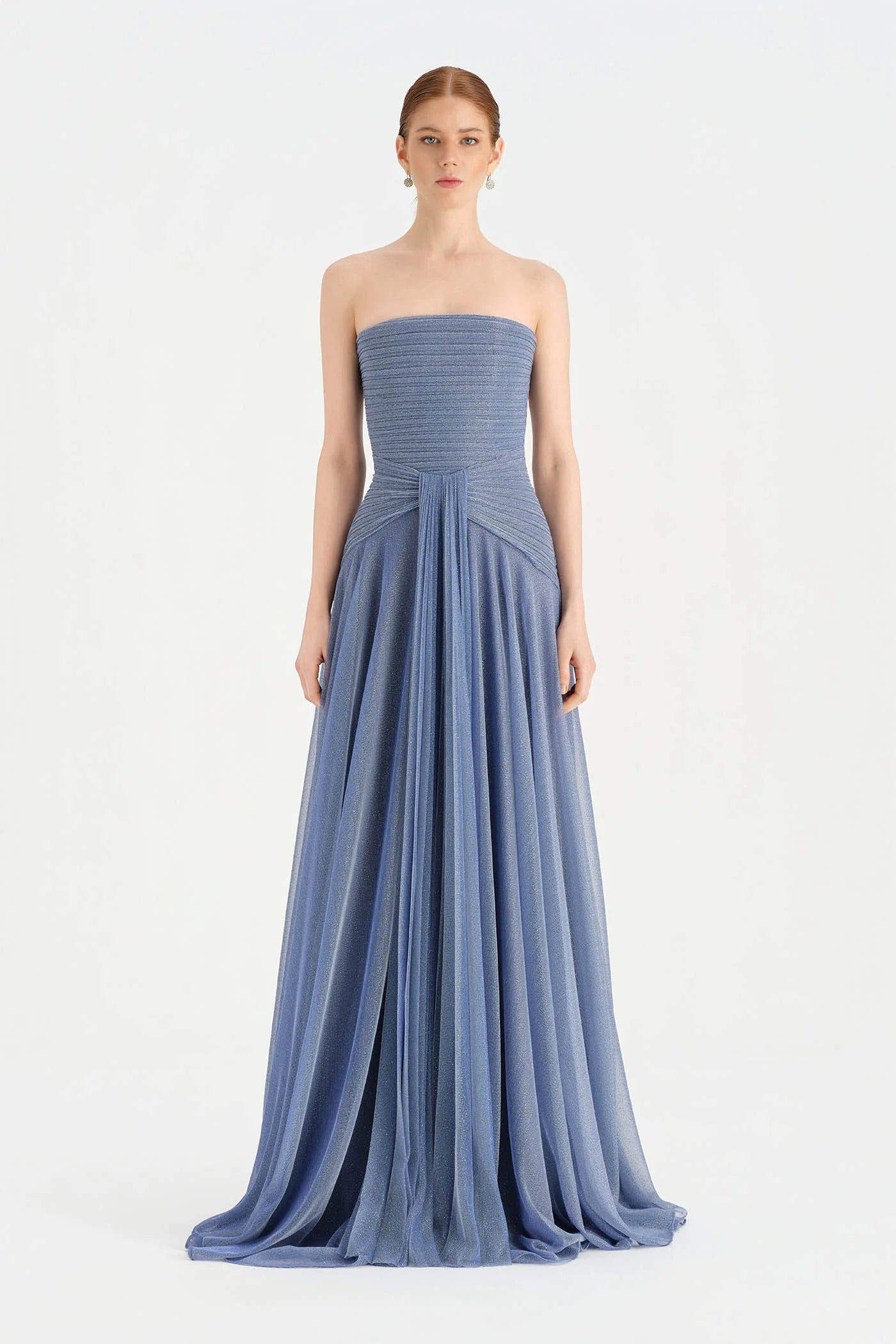 Glitter Strapless Long Evening Dress 9167C