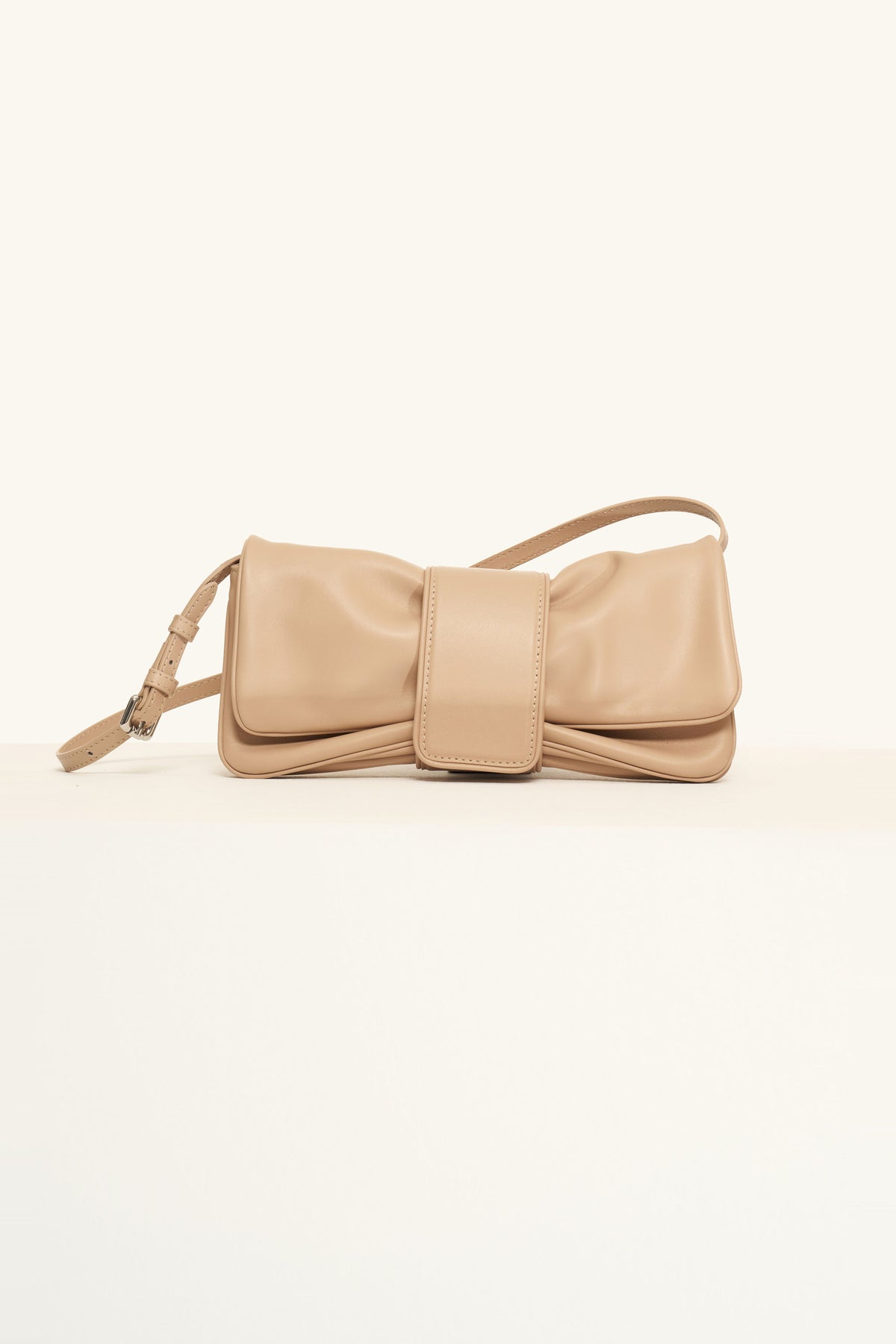 Ruched Flap Clutch Bag