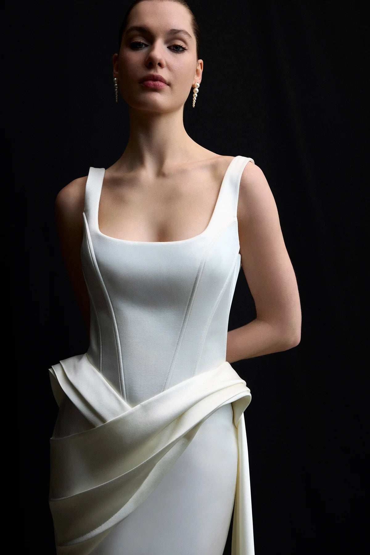 فستان ابيض  سايز 36