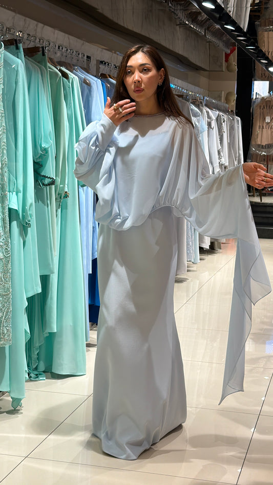 فستان كريب ازرق