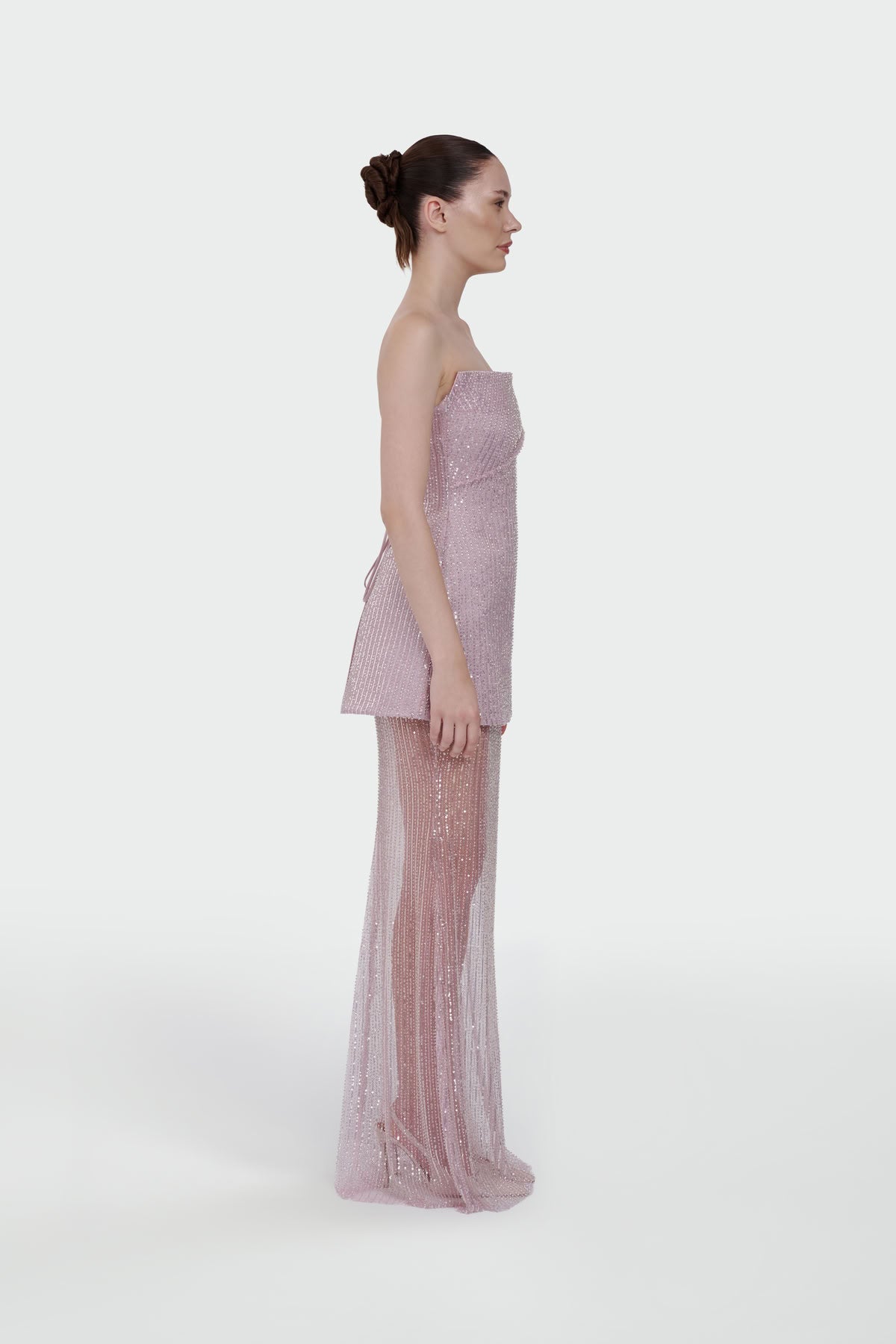 Sequin and Stone Embroidered Evening Dress Set 2211 S