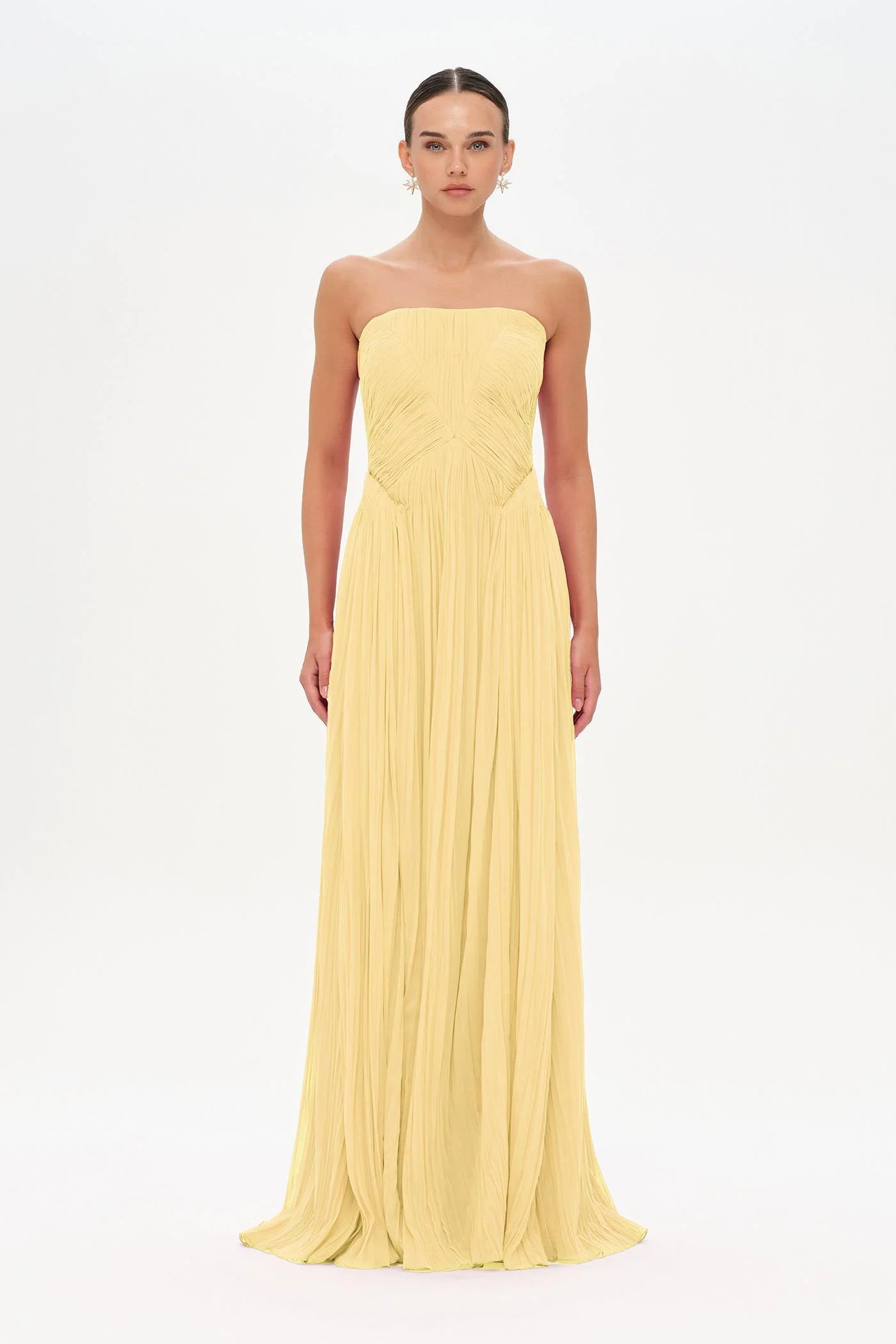 STRAPLEZ DRAPE DETAYLI ŞIK ABİYE ELBİSE - 26058C