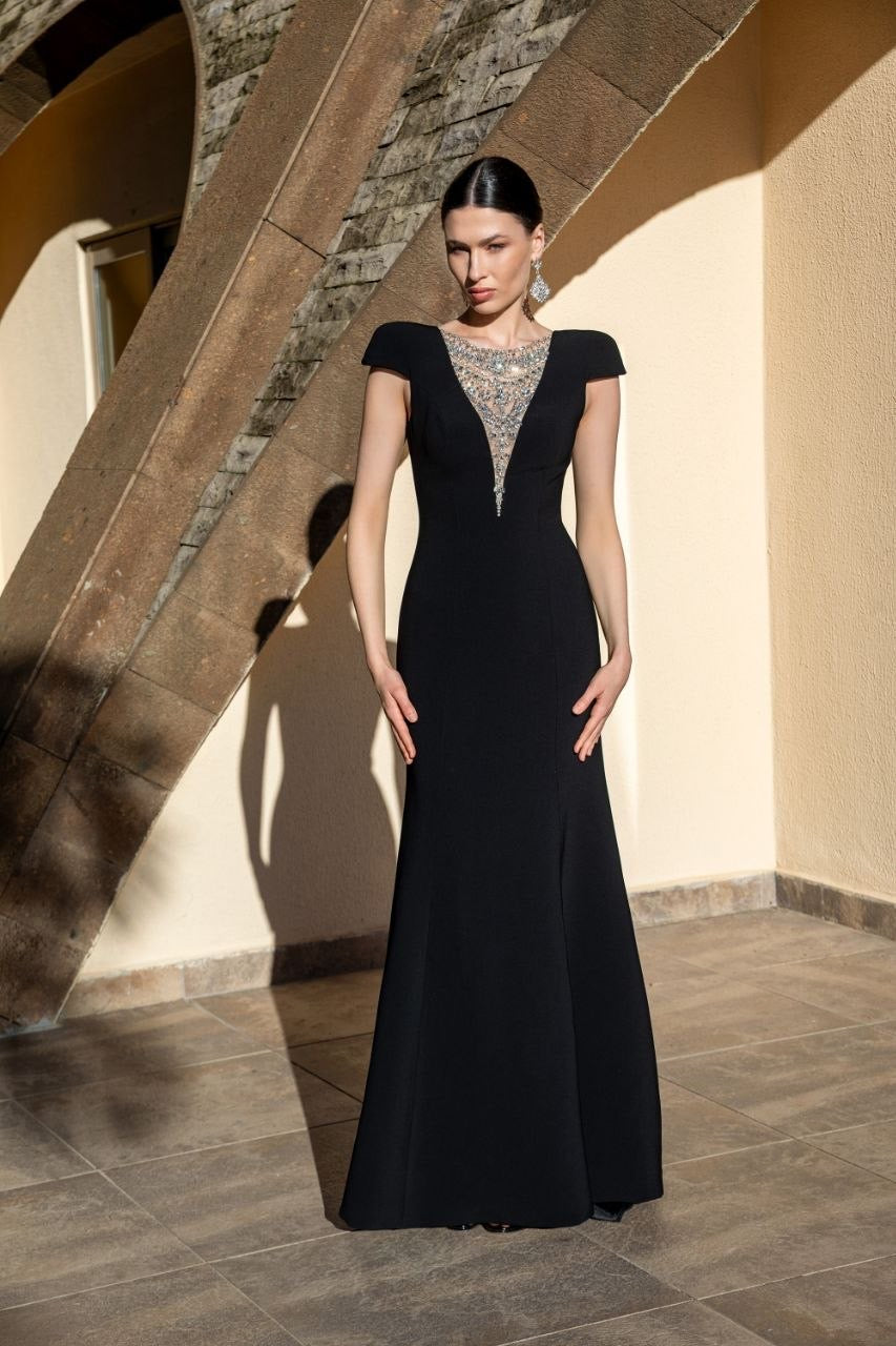 Black Crystal Evening Dress – Elegant Luxury Formal Dress 2276
